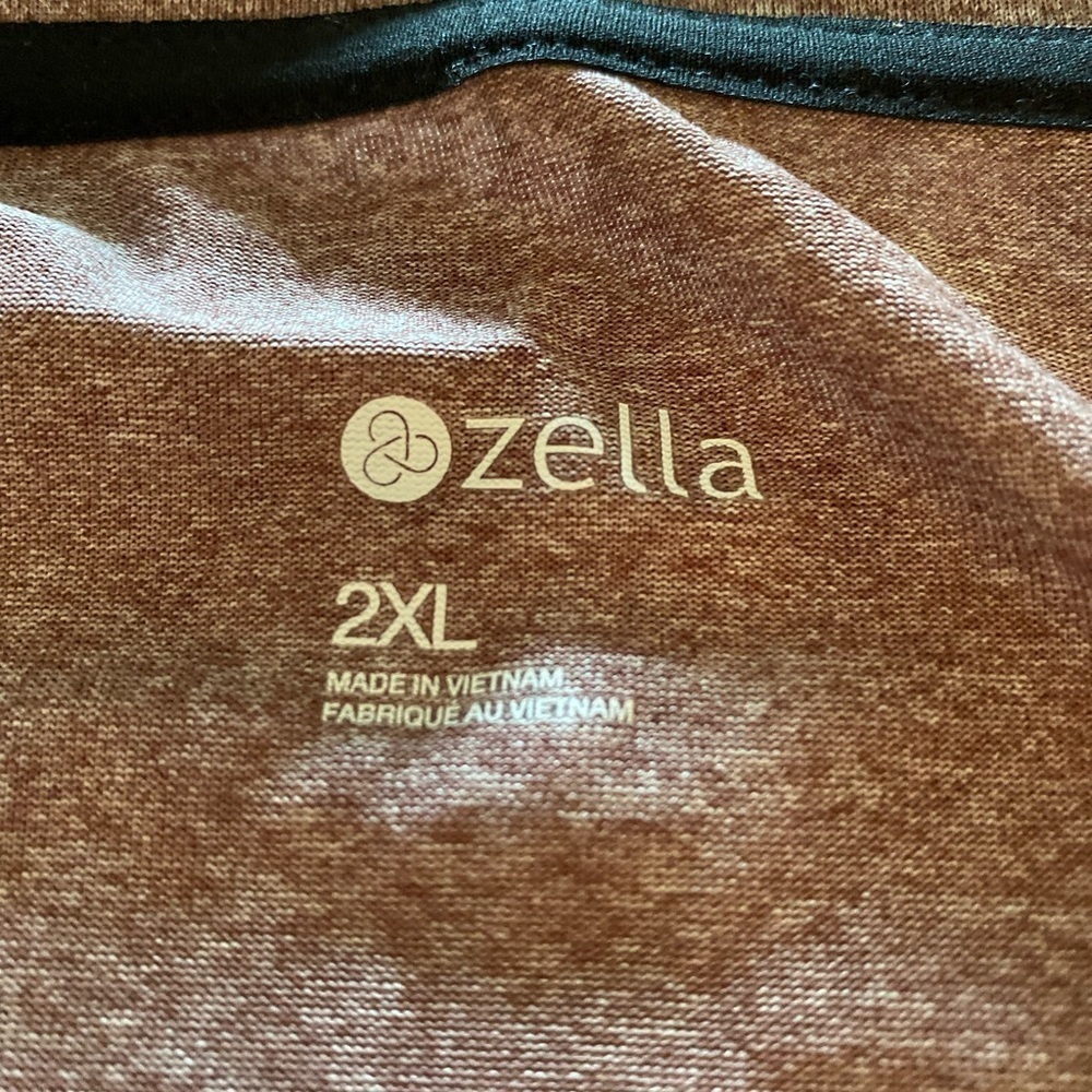 Zella purple taupe melange short sleeve Active top pull on top size 2XL - Picture 7 of 8